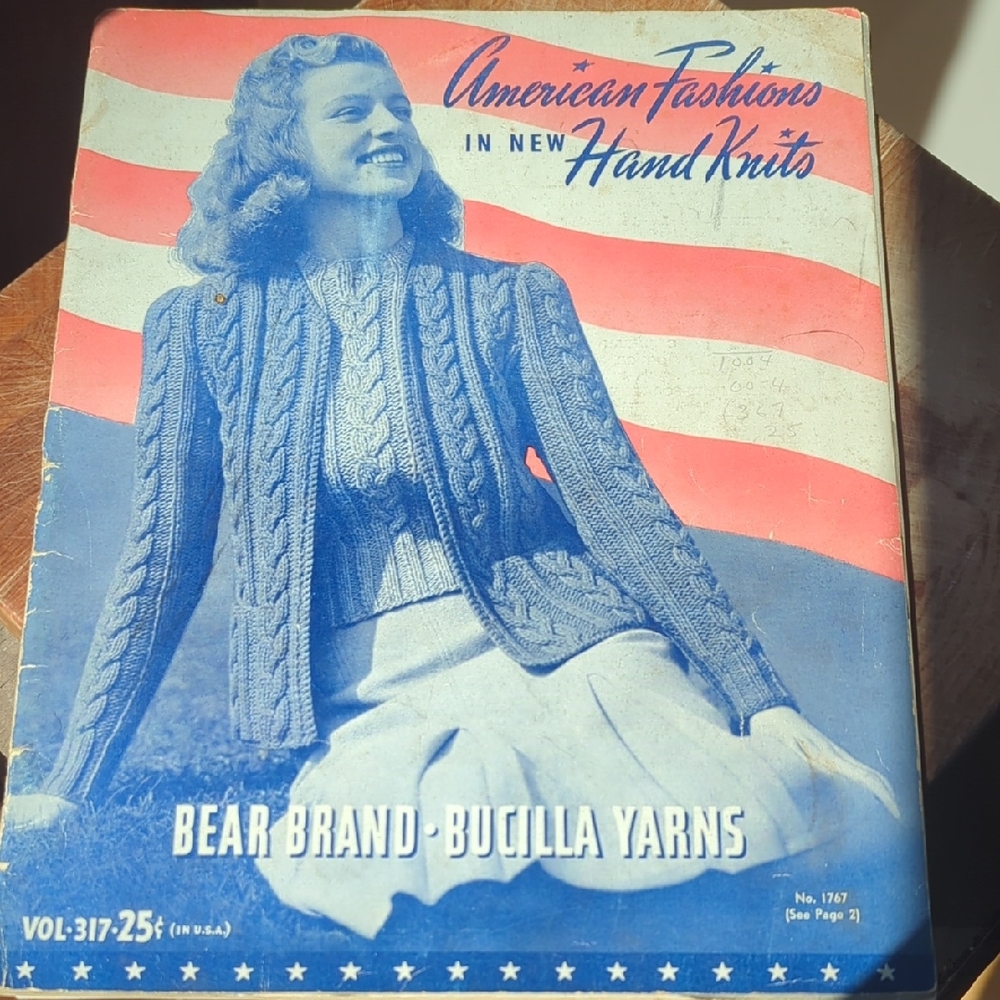 1940 American FASHION in New Hand Knits Magazine Bear Brand•Bucilla Yarn